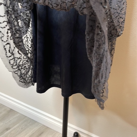 ZARA DARK GREY MIDI EVENING COLLECTION SEQUIN FINE STRAPS DRESS BNWT SIZE M - Picture 8 of 11